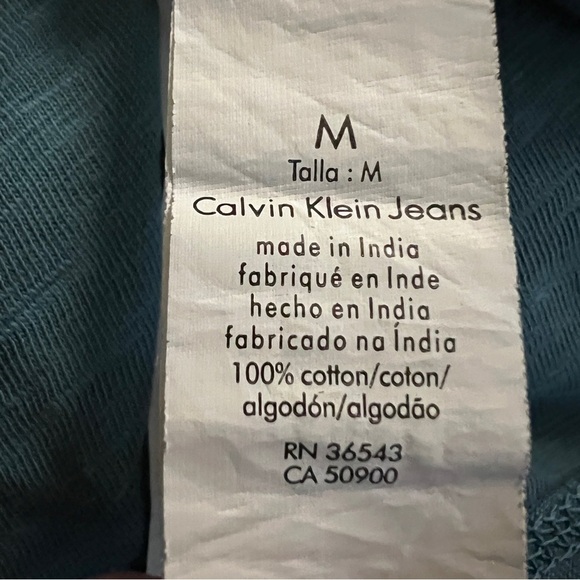 Calvin Klein Jeans Blue Polo Shirt Classic Fit Size Medium EUC - Picture 6 of 7